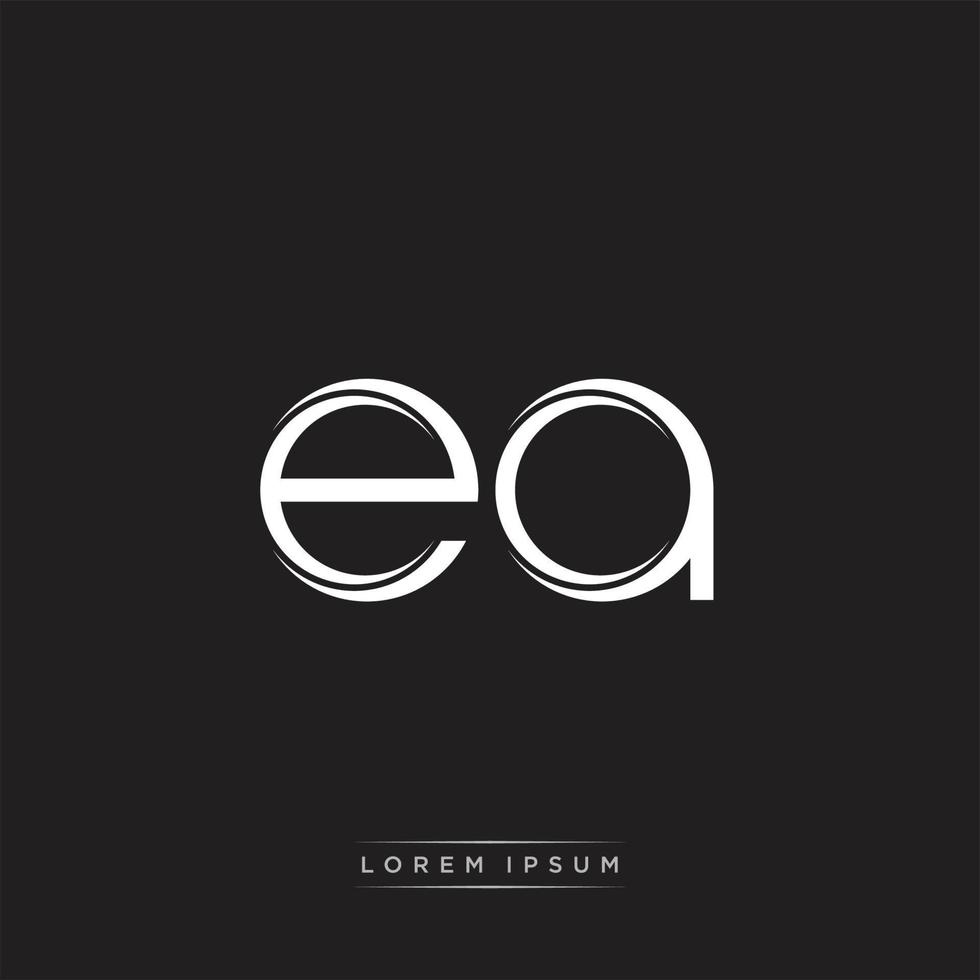 EA Initial Letter Split Lowercase Logo Modern Monogram Template Isolated on Black White vector