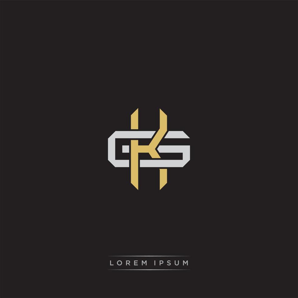 Initial letter overlapping interlock logo monogram line art style vector