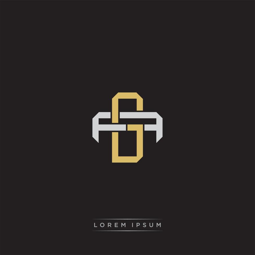 Initial letter overlapping interlock logo monogram line art style vector