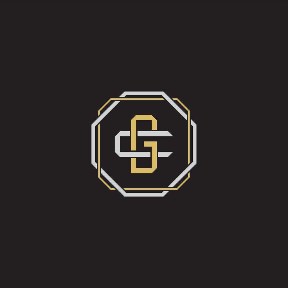 Initial letter overlapping interlock logo monogram line art style vector