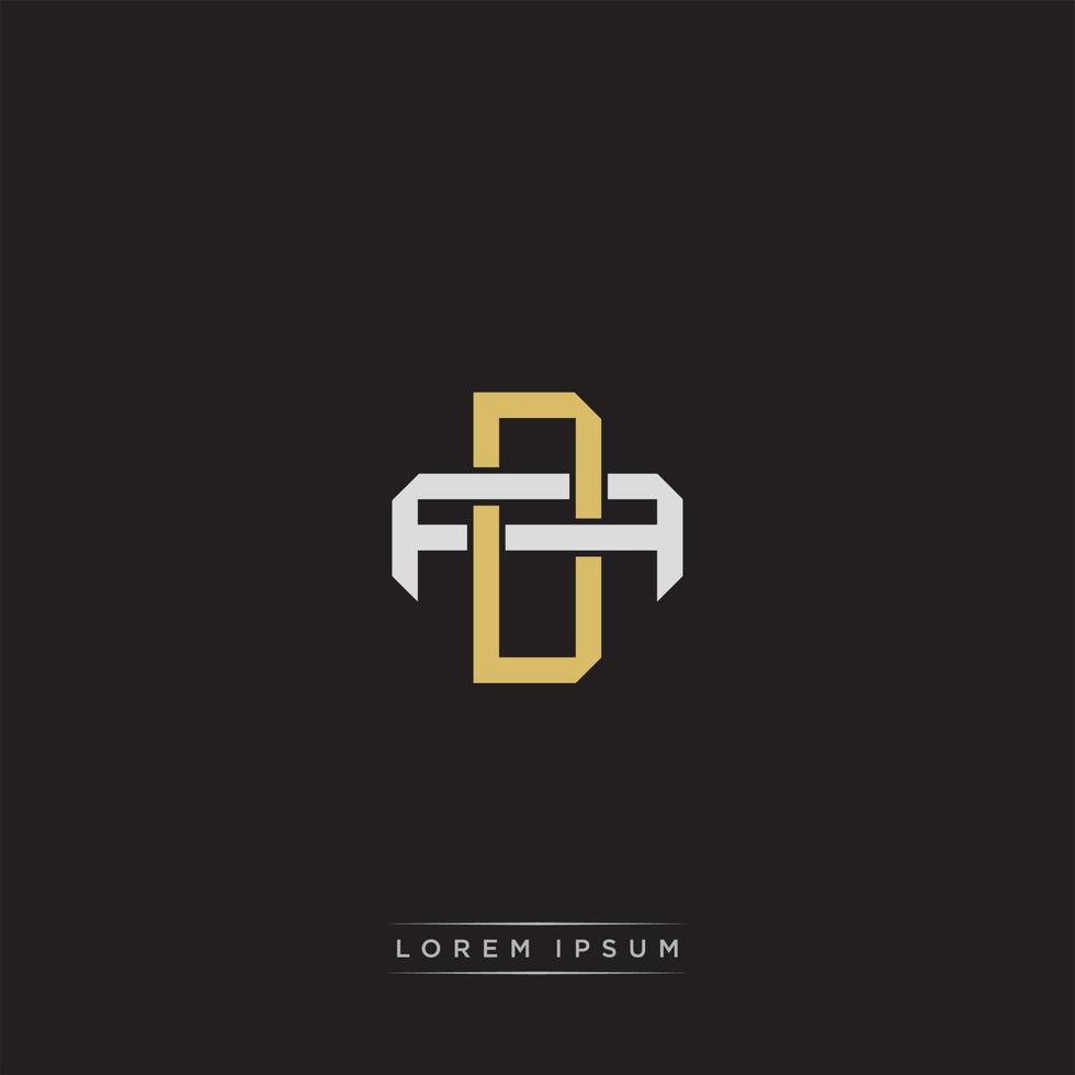 DA Initial letter overlapping interlock logo monogram line art style vector