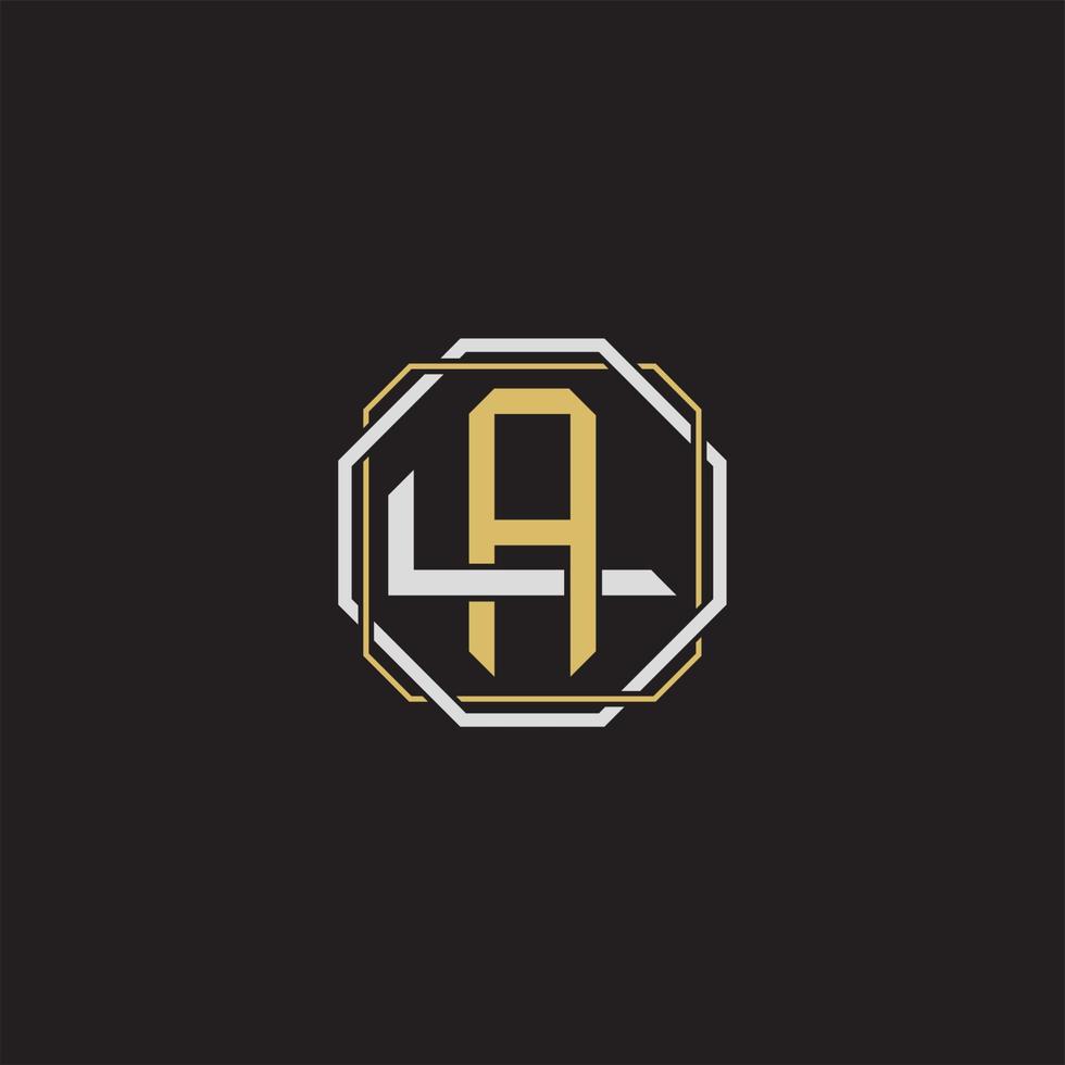 AL Initial letter overlapping interlock logo monogram line art style vector