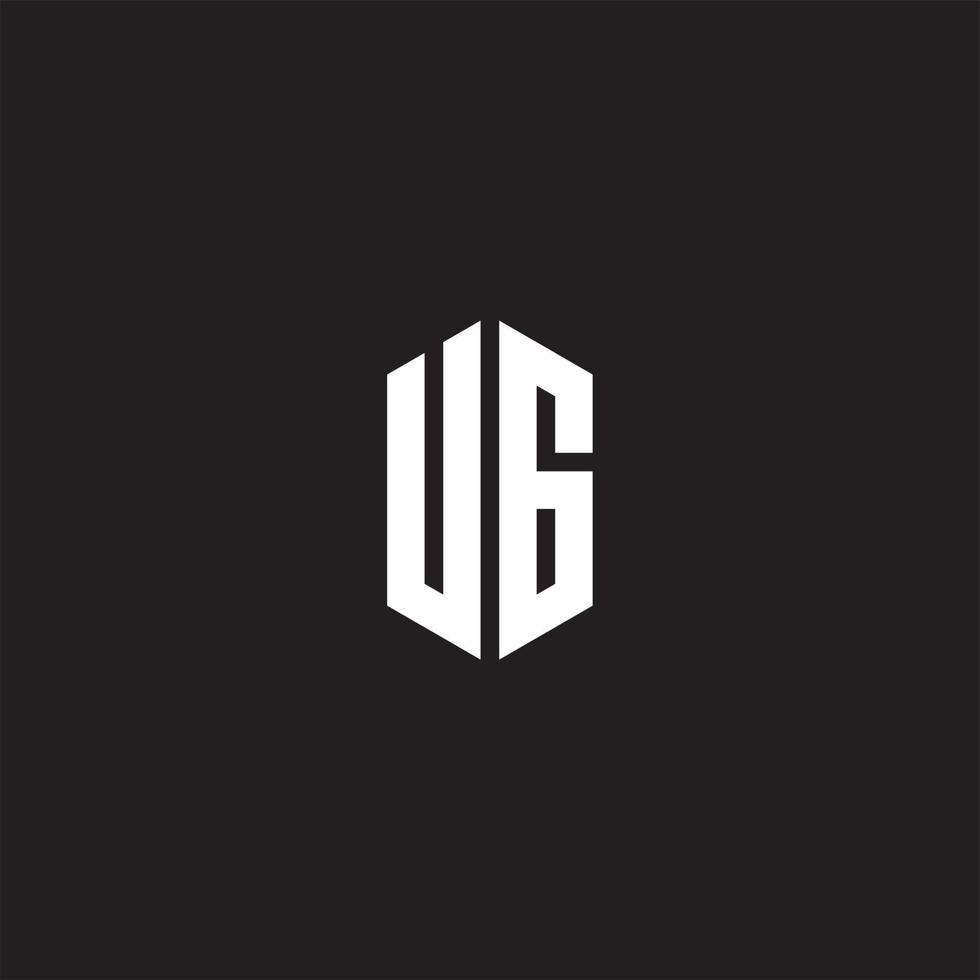 ug logo monograma con hexágono forma estilo diseño modelo vector