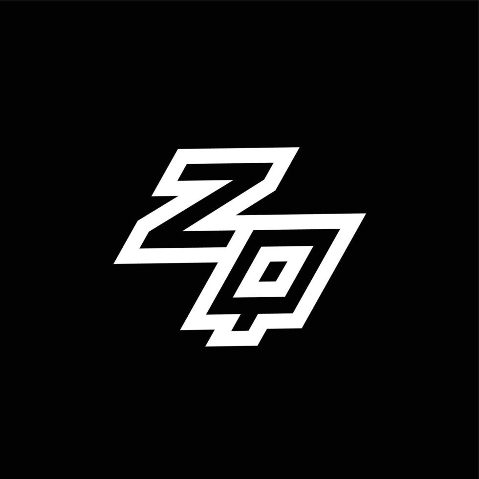 zq logo monograma con arriba a abajo estilo negativo espacio diseño modelo vector