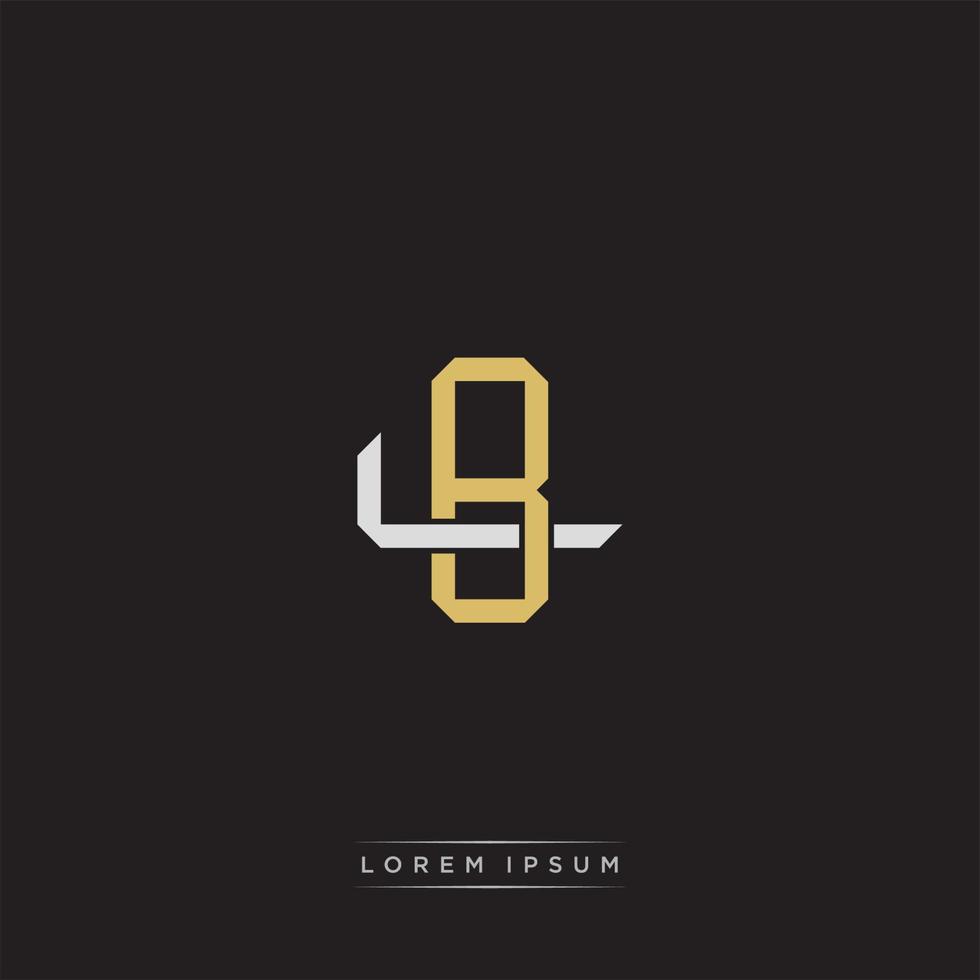 BL Initial letter overlapping interlock logo monogram line art style vector