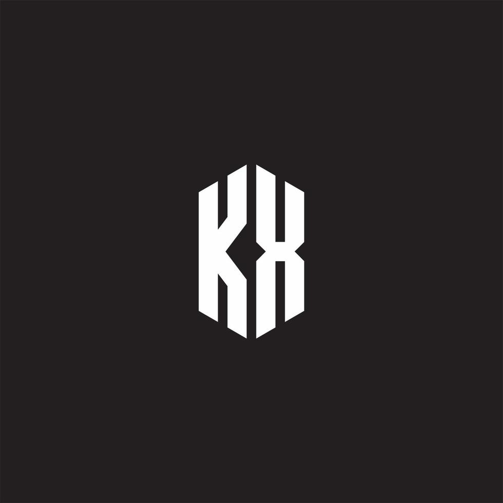 KX Logo monogram with hexagon shape style design template vector