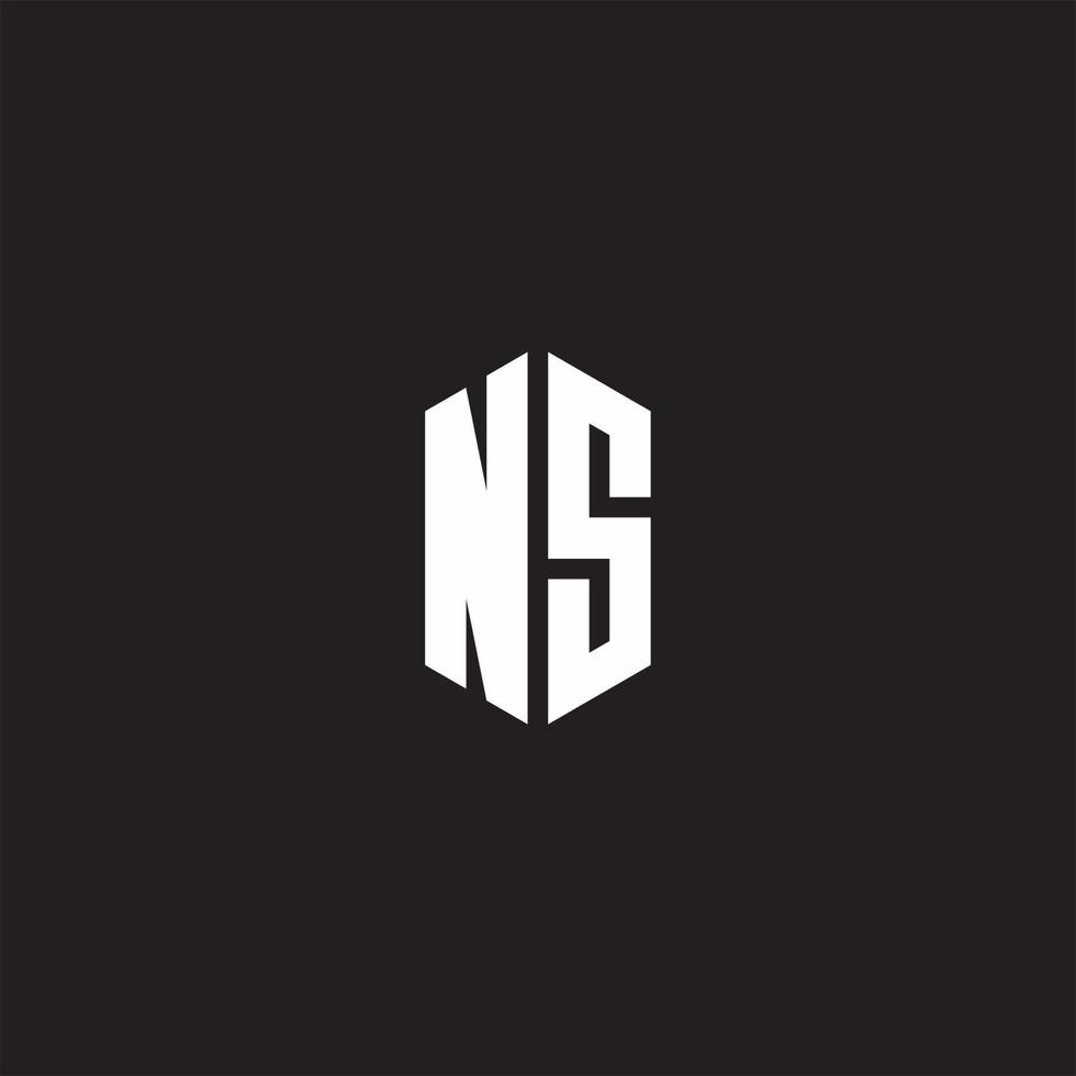 NS Logo monogram with hexagon shape style design template vector