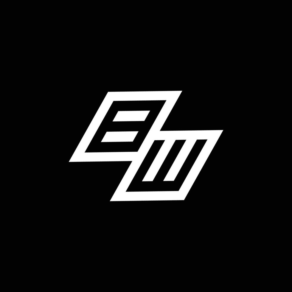 BW logo monogram with up to down style negative space design template vector