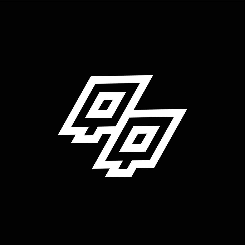 QQ logo monogram with up to down style negative space design template vector
