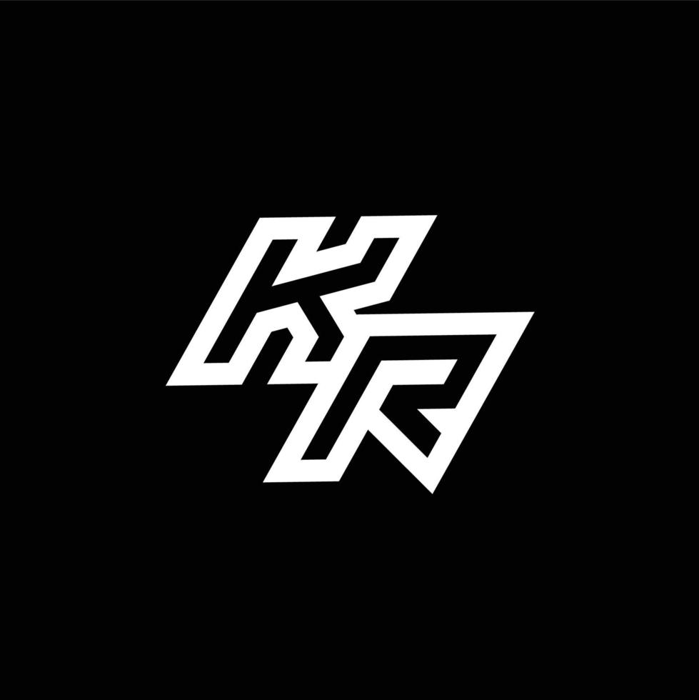KR logo monogram with up to down style negative space design template vector