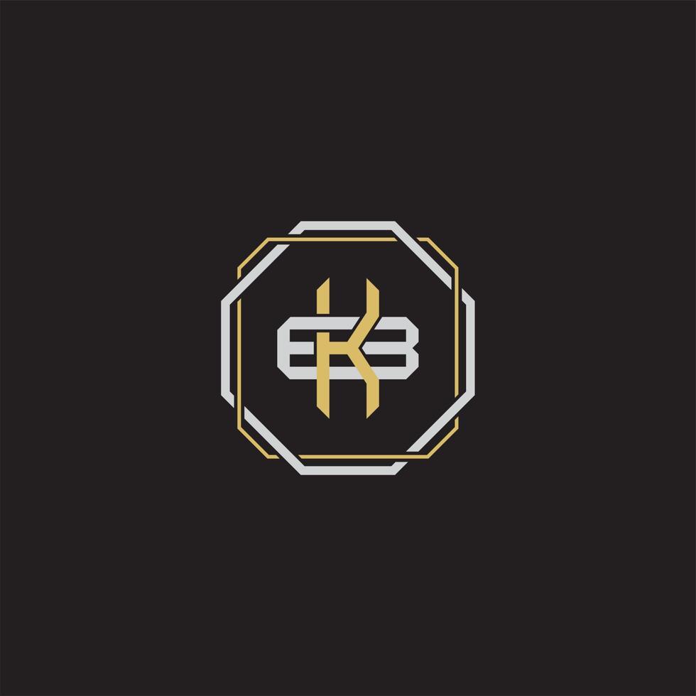 Initial letter overlapping interlock logo monogram line art style vector