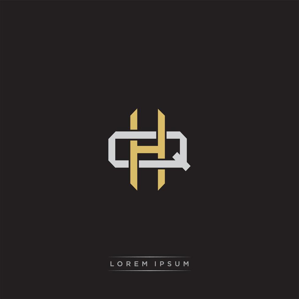 Initial letter overlapping interlock logo monogram line art style vector