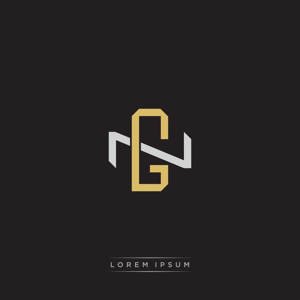 Initial letter overlapping interlock logo monogram line art style vector