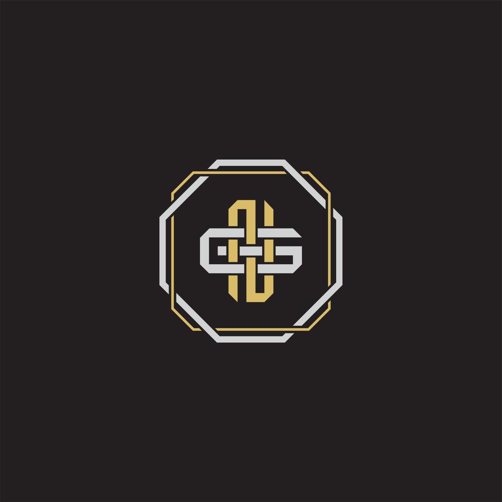 Initial letter overlapping interlock logo monogram line art style vector