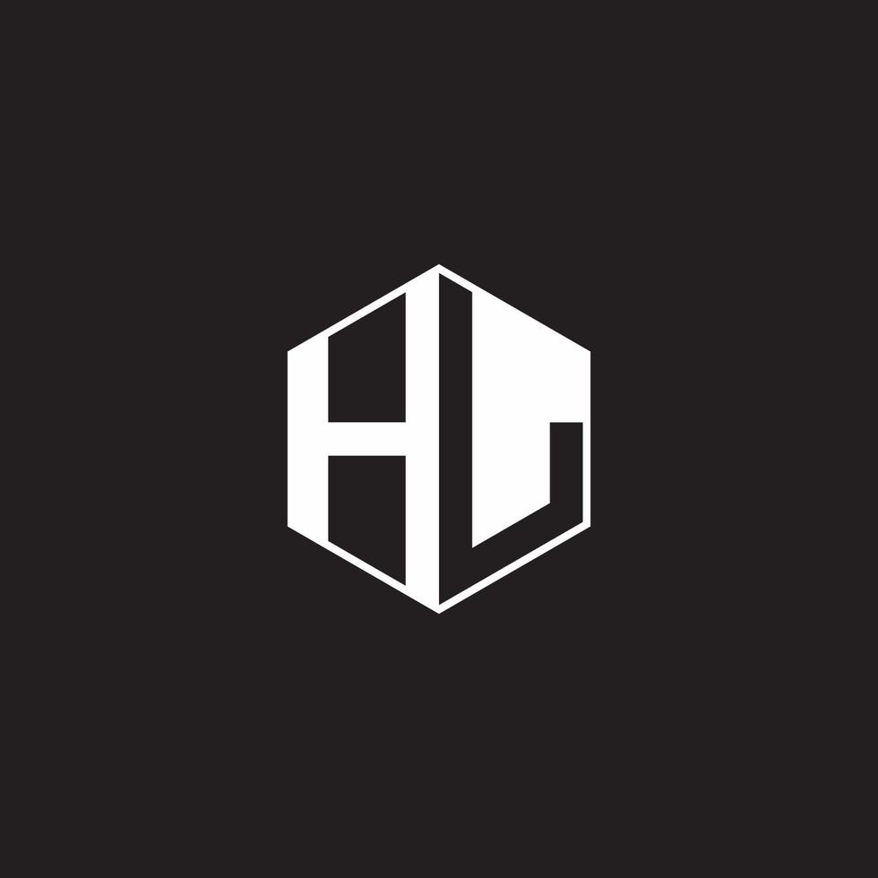 hl logo monograma hexágono con negro antecedentes negativo espacio estilo vector