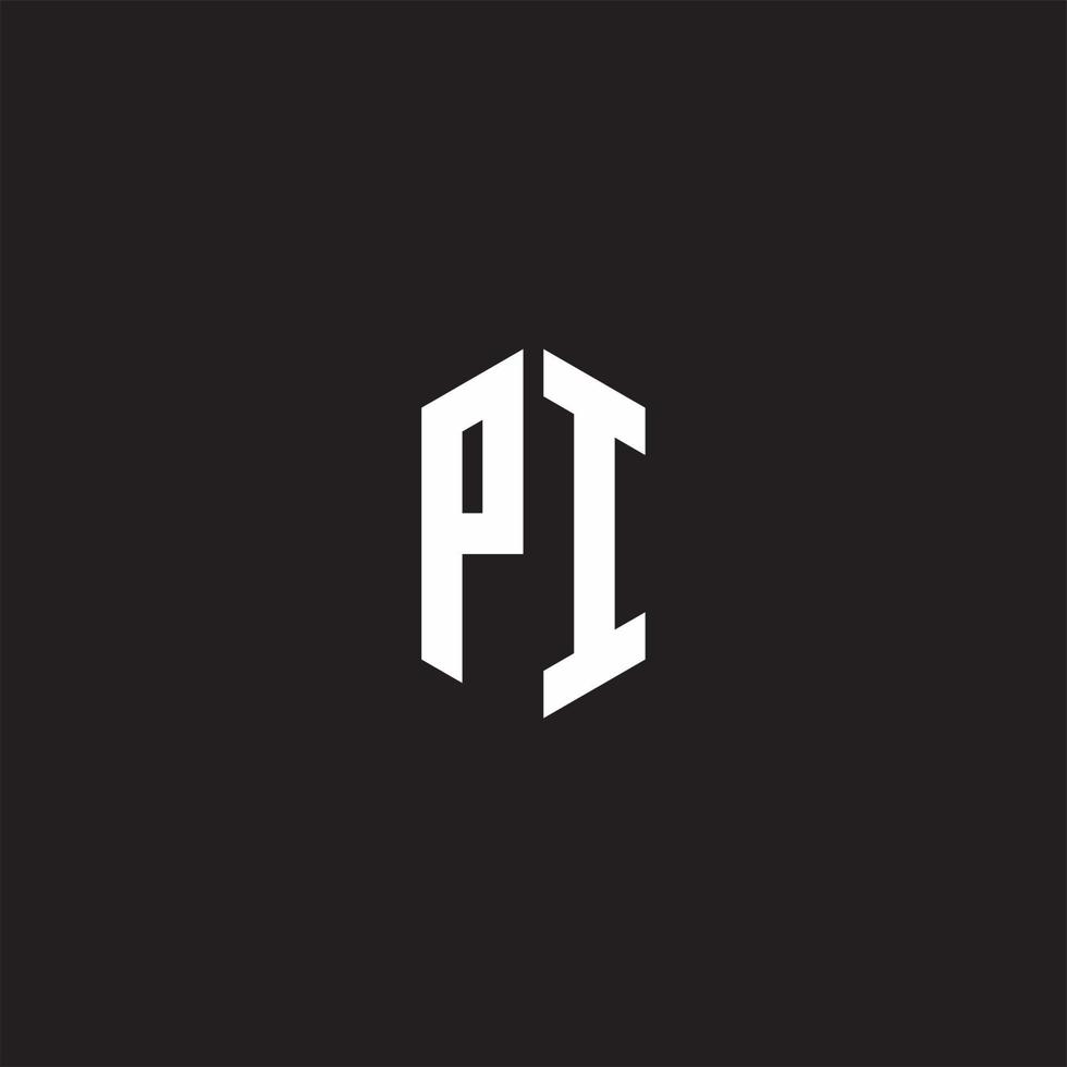 PI Logo monogram with hexagon shape style design template vector