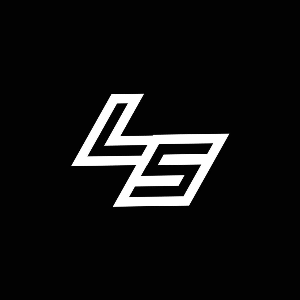 ls logo monograma con arriba a abajo estilo negativo espacio diseño modelo vector