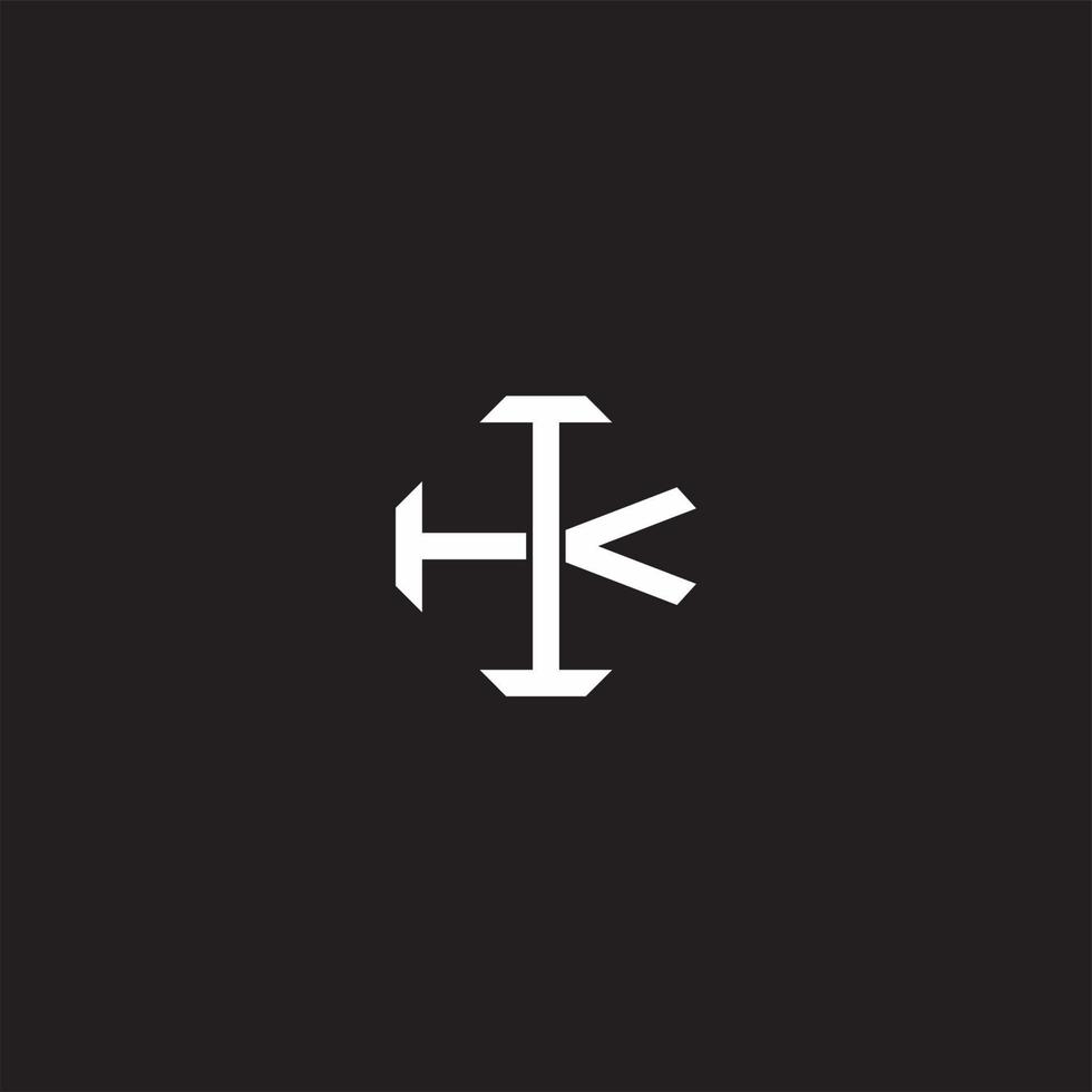 IK Initial letter overlapping interlock logo monogram line art style vector
