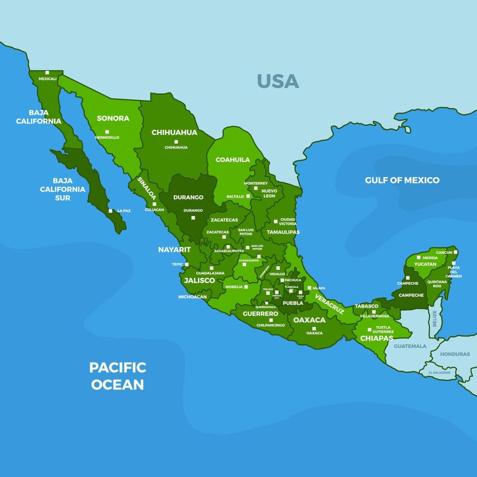 país mapa de mexico vector