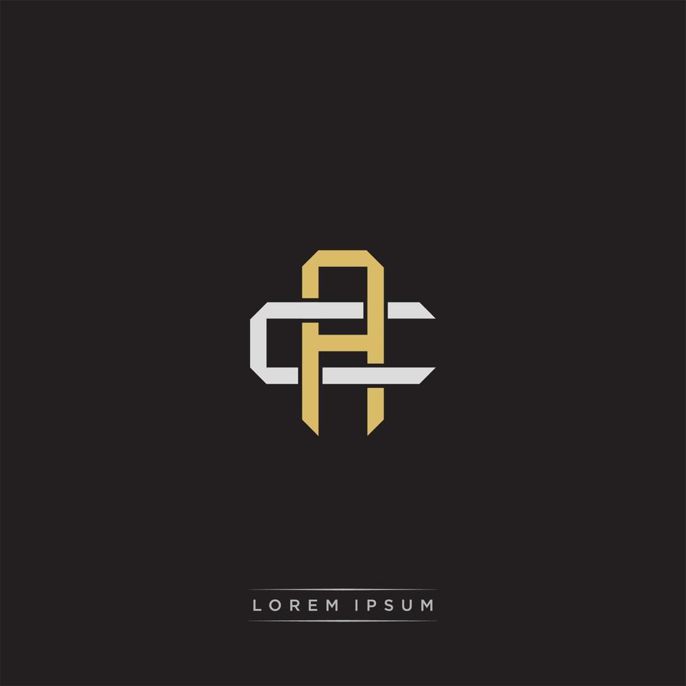 AC Initial letter overlapping interlock logo monogram line art style vector