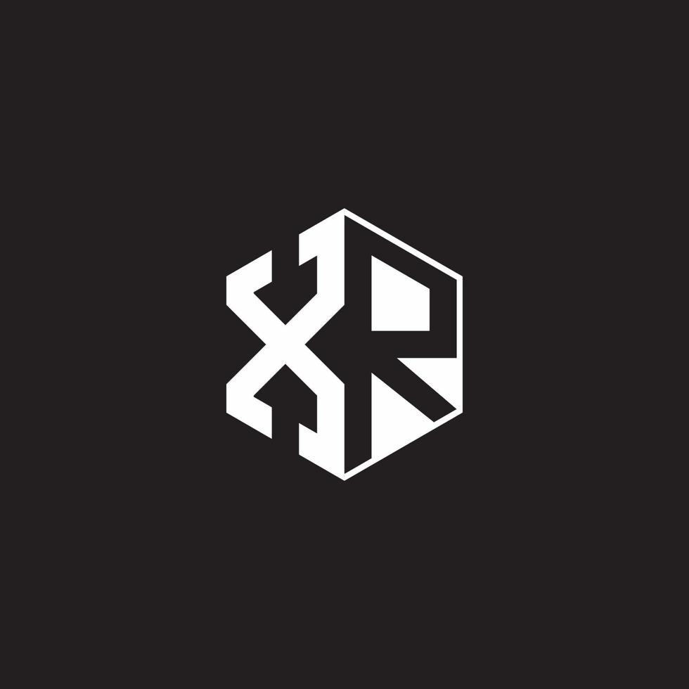 XR Logo monogram hexagon with black background vector