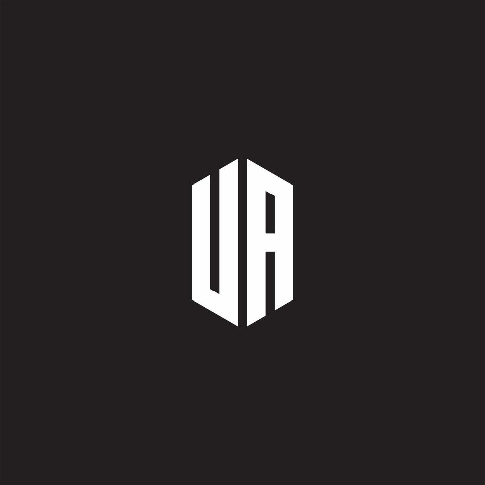 UA Logo monogram with hexagon shape style design template vector
