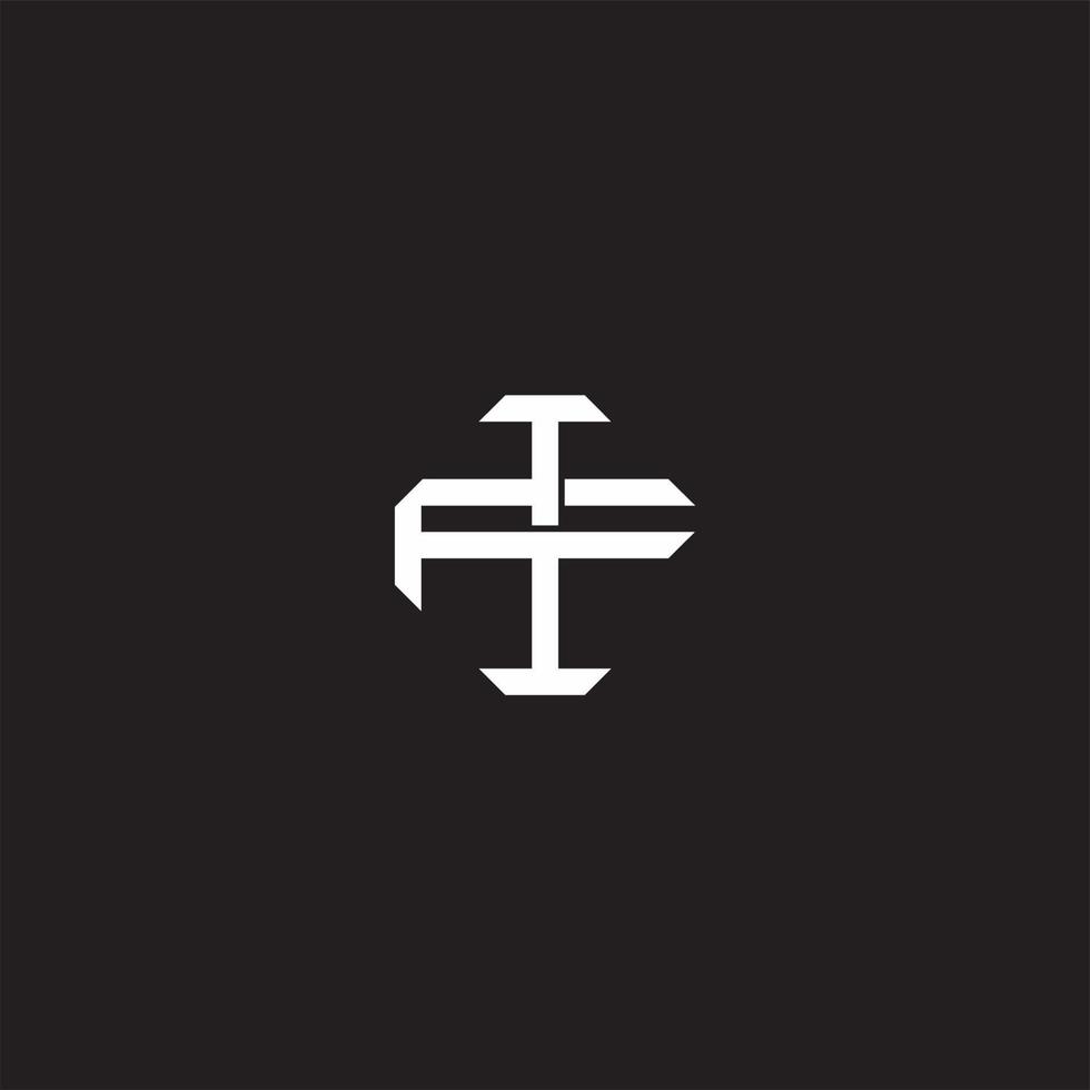 IF Initial letter overlapping interlock logo monogram line art style vector