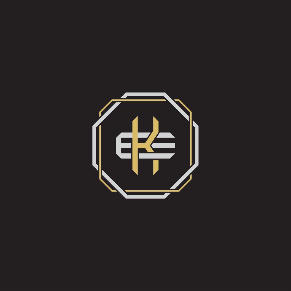 Initial letter overlapping interlock logo monogram line art style vector