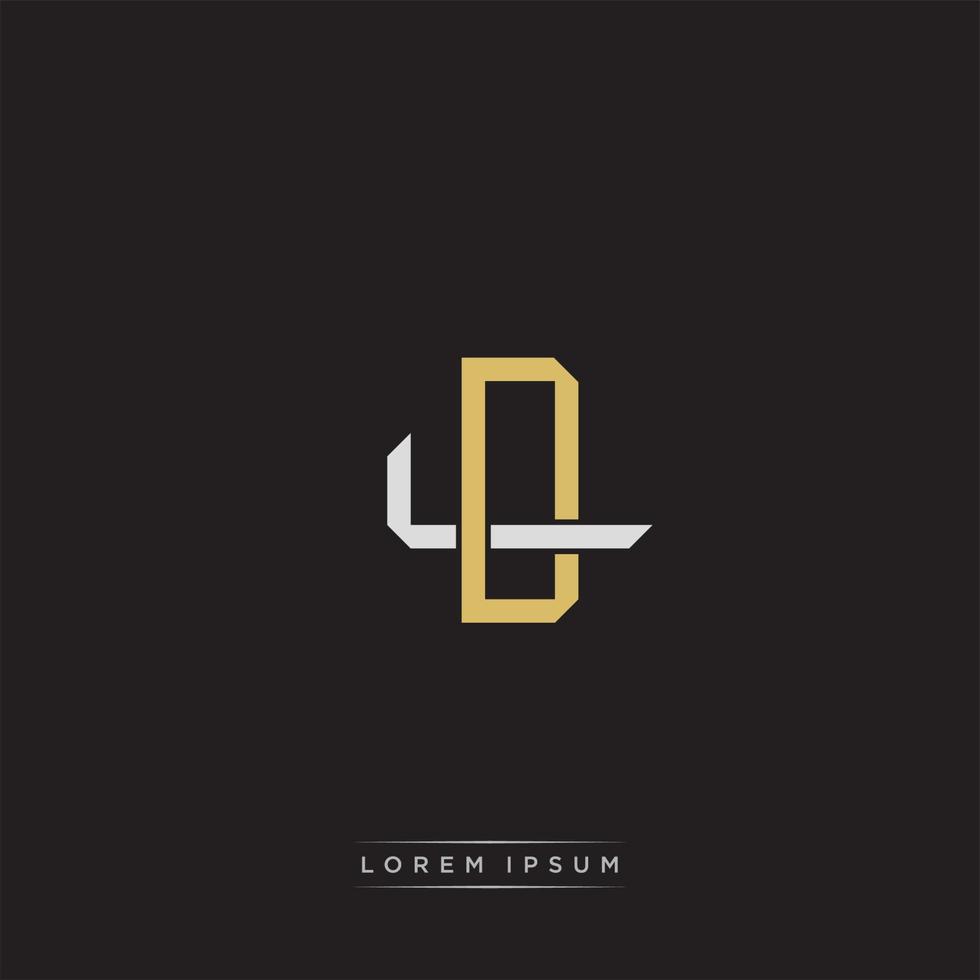 DL Initial letter overlapping interlock logo monogram line art style vector