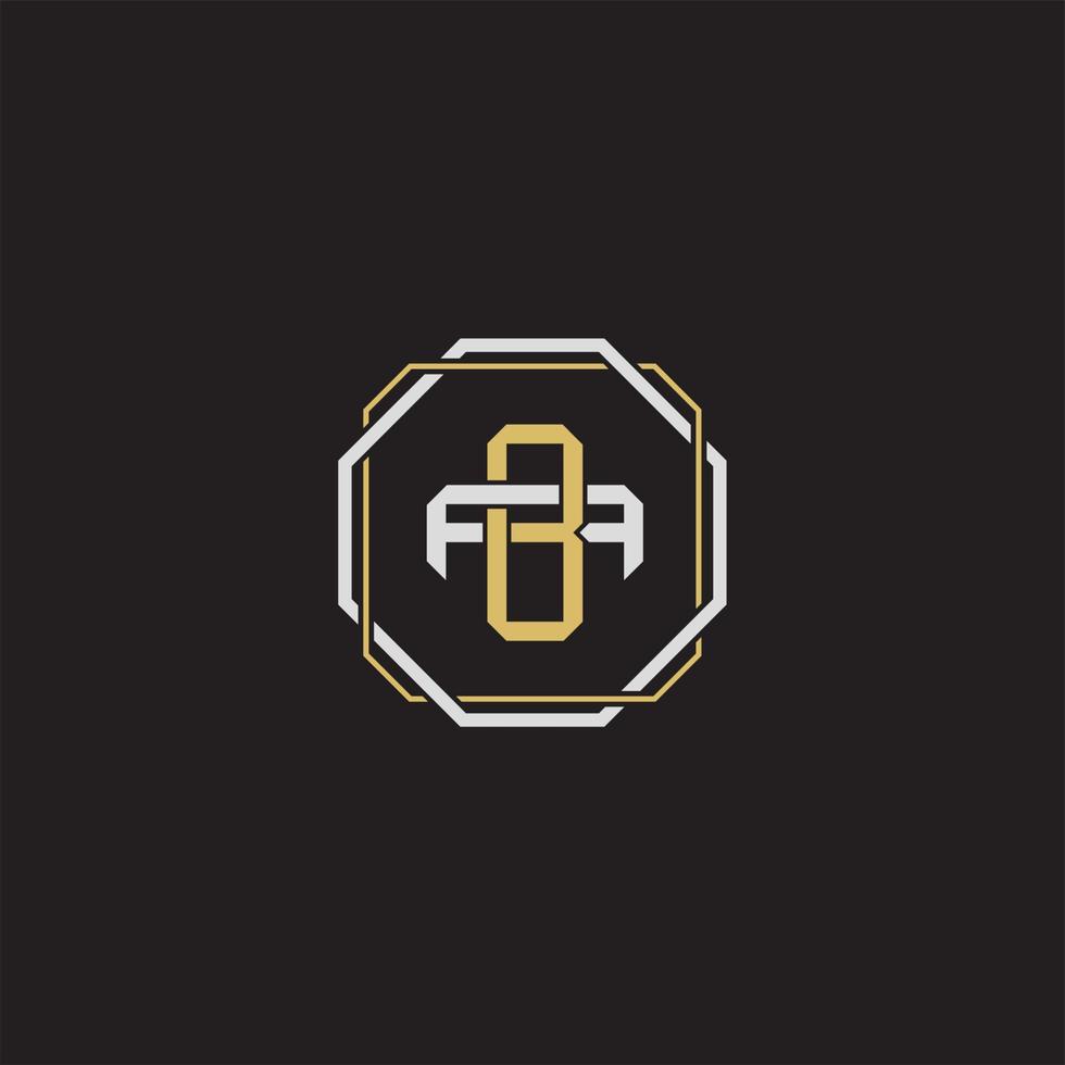 BA Initial letter overlapping interlock logo monogram line art style vector