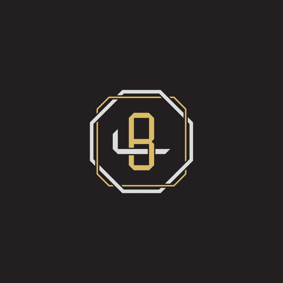 BL Initial letter overlapping interlock logo monogram line art style vector