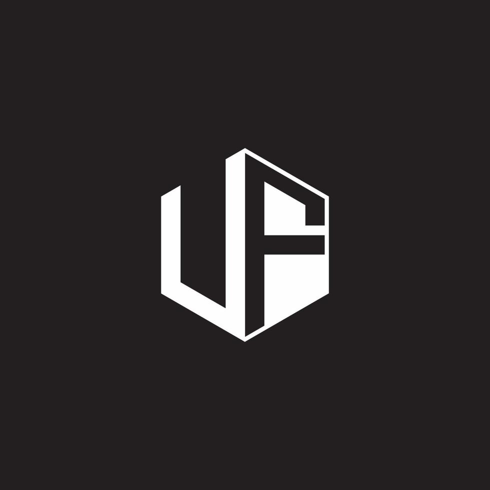 uf logo monograma hexágono con negro antecedentes negativo espacio estilo vector