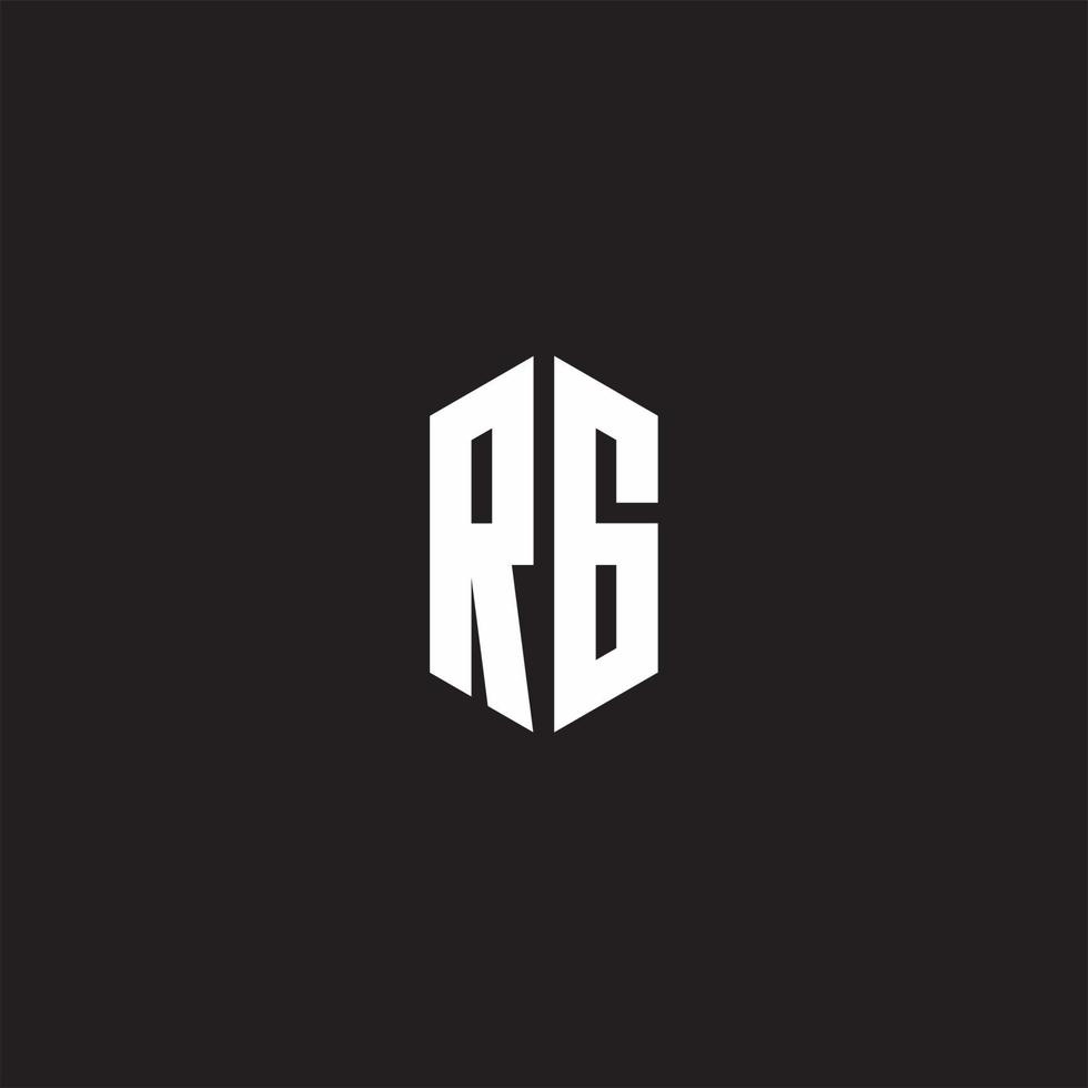 RG Logo monogram with hexagon shape style design template vector