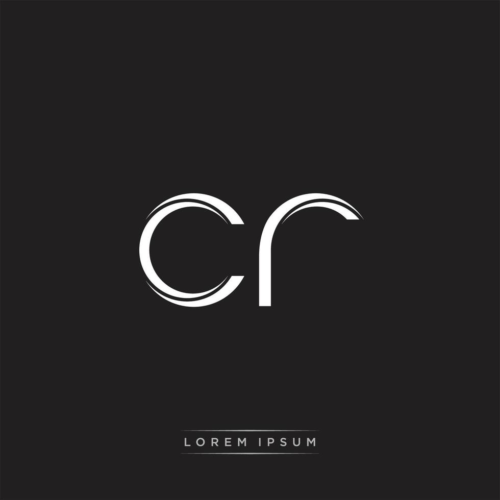 CR Initial Letter Split Lowercase Logo Modern Monogram Template Isolated on Black White vector