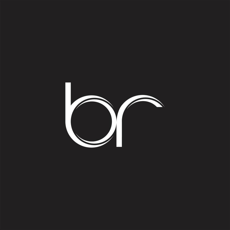 BR Initial Letter Split Lowercase Logo Modern Monogram Template Isolated on Black White vector