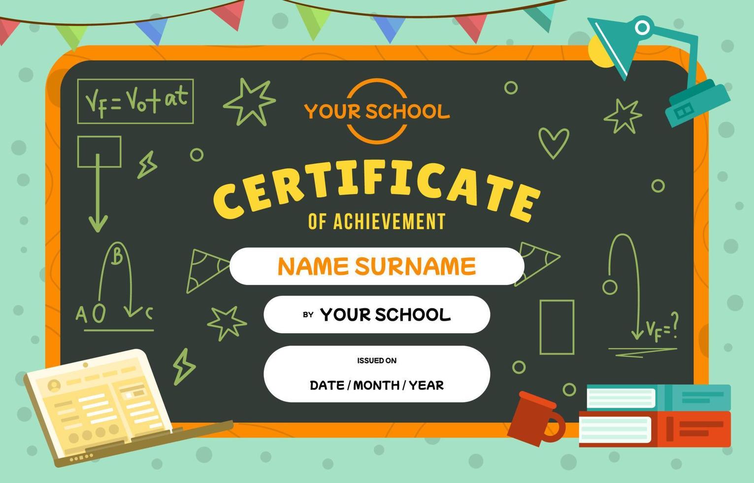 Certificate Of Achievement for Children vector