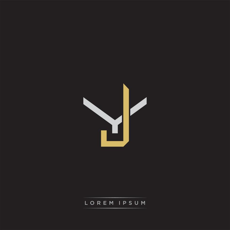 JY Initial letter overlapping interlock logo monogram line art style vector