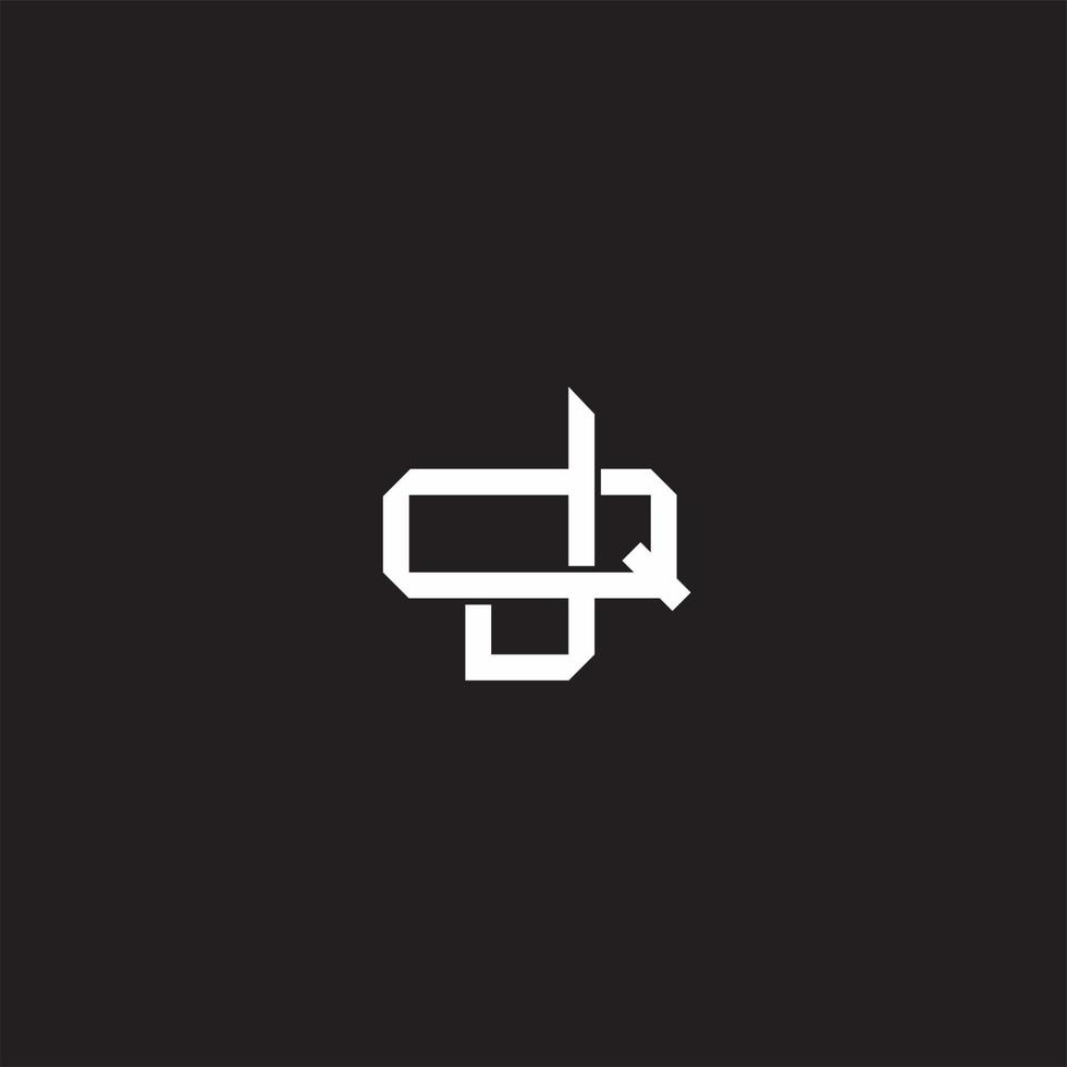 JQ Initial letter overlapping interlock logo monogram line art style vector