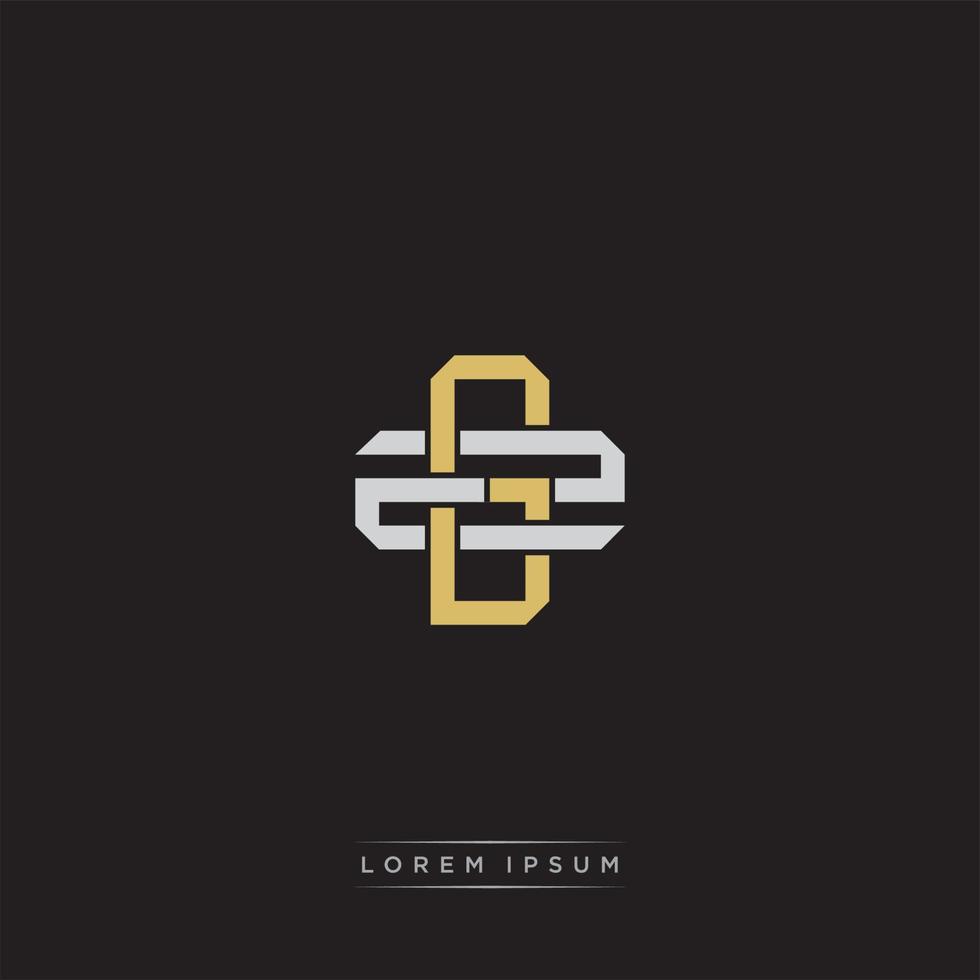 Initial letter overlapping interlock logo monogram line art style vector