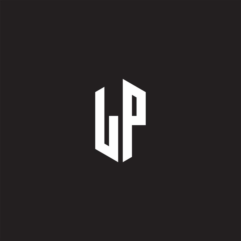 LP Logo monogram with hexagon shape style design template vector