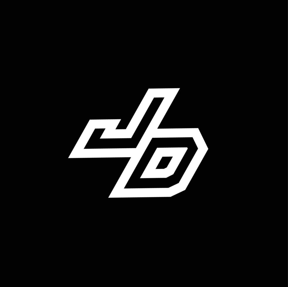 jd logo monograma con arriba a abajo estilo negativo espacio diseño modelo vector