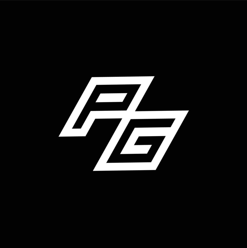 PG logo monogram with up to down style negative space design template vector