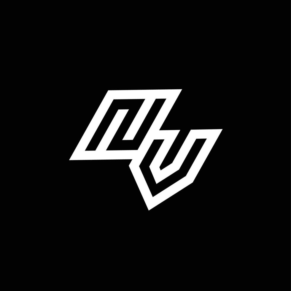 NV logo monogram with up to down style negative space design template vector