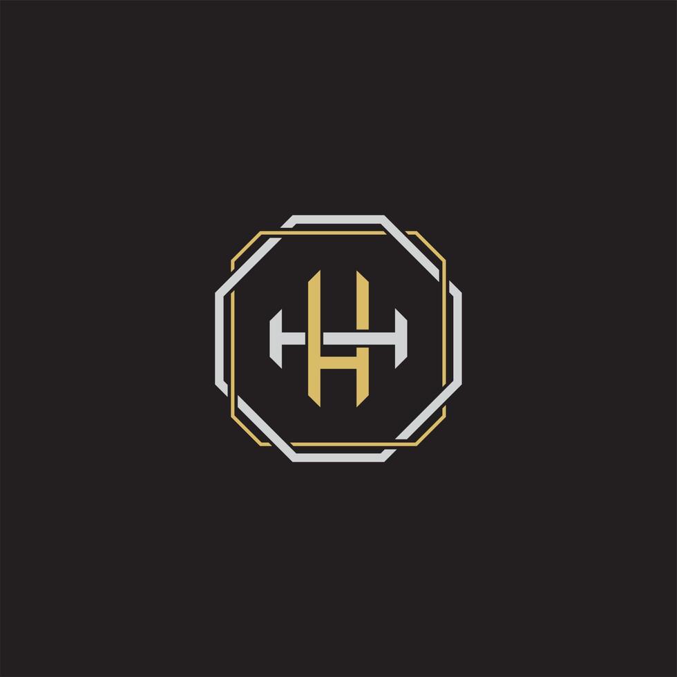 Initial letter overlapping interlock logo monogram line art style vector