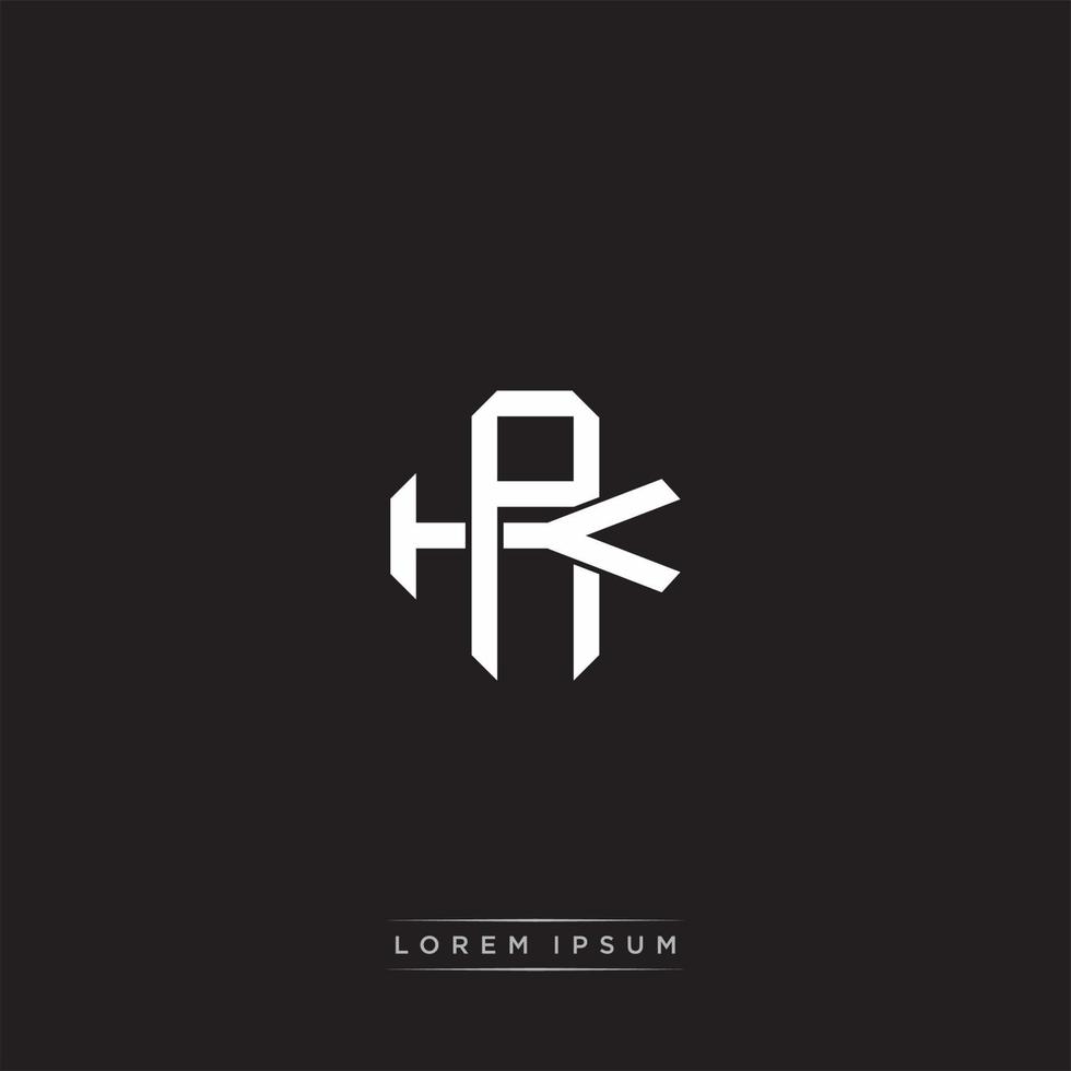 AK Initial letter overlapping interlock logo monogram line art style vector