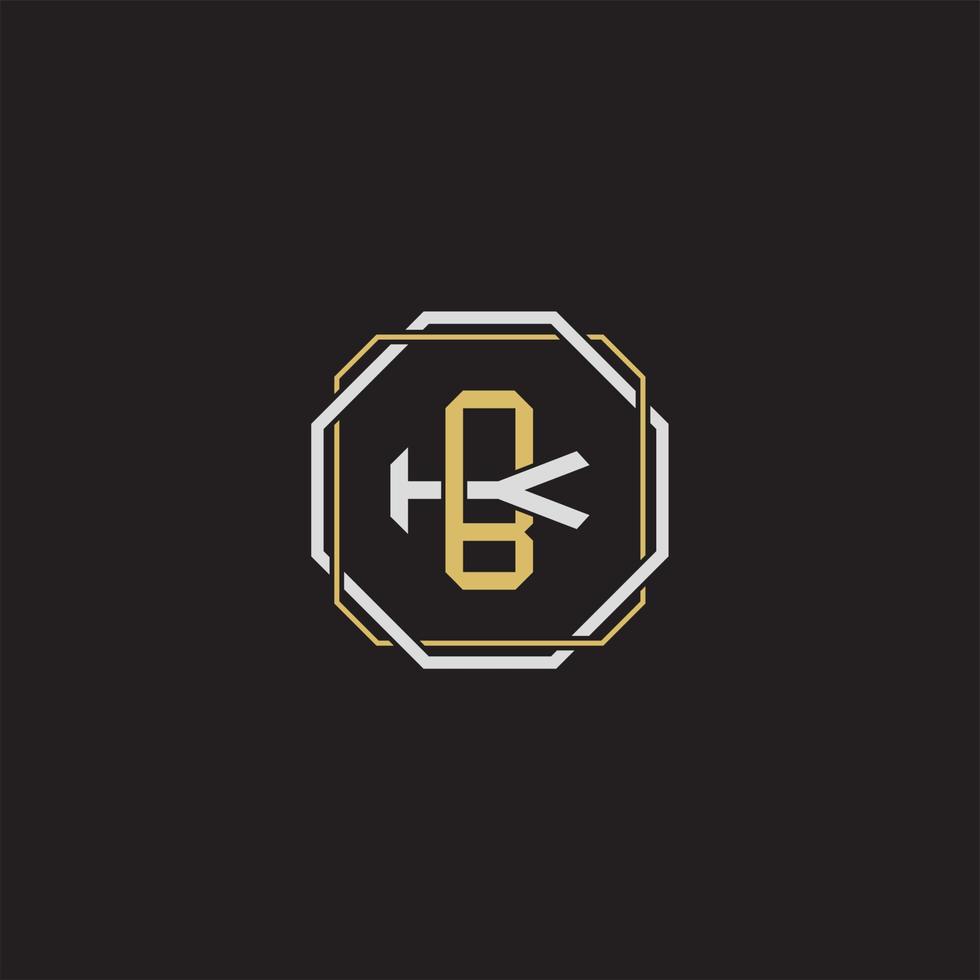 BK Initial letter overlapping interlock logo monogram line art style vector
