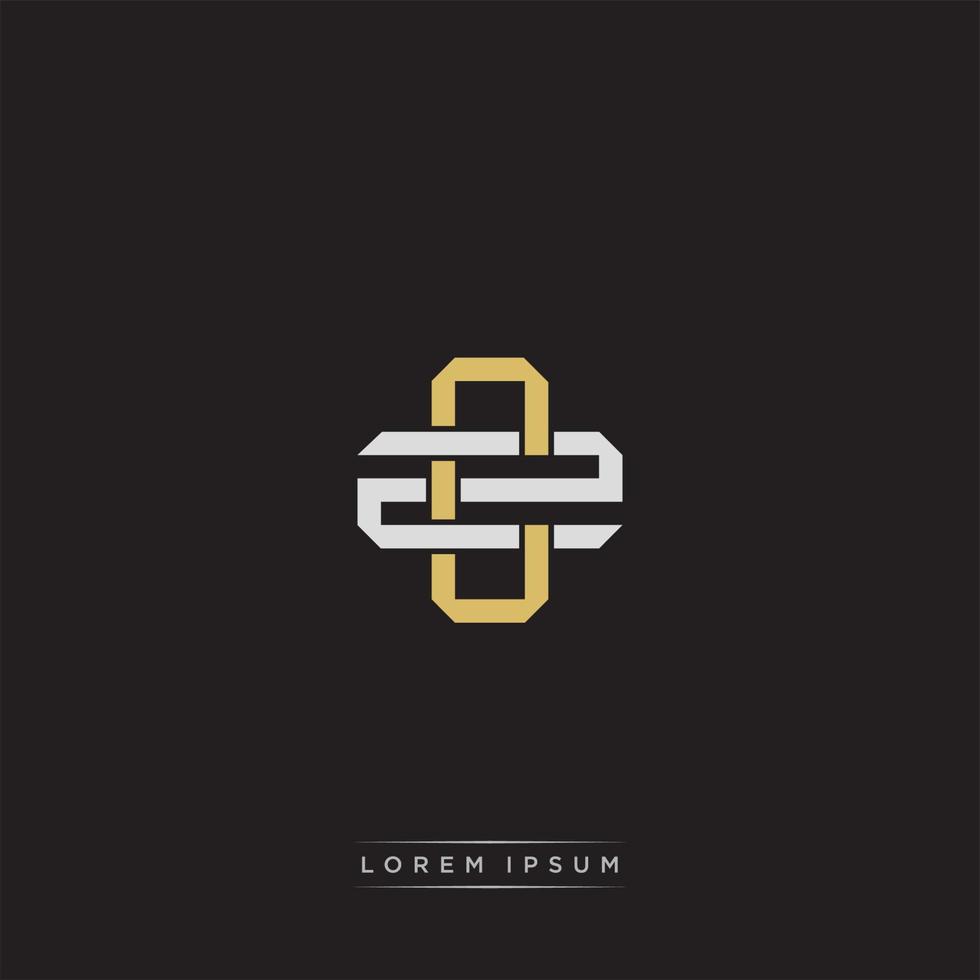 CZ Initial letter overlapping interlock logo monogram line art style vector