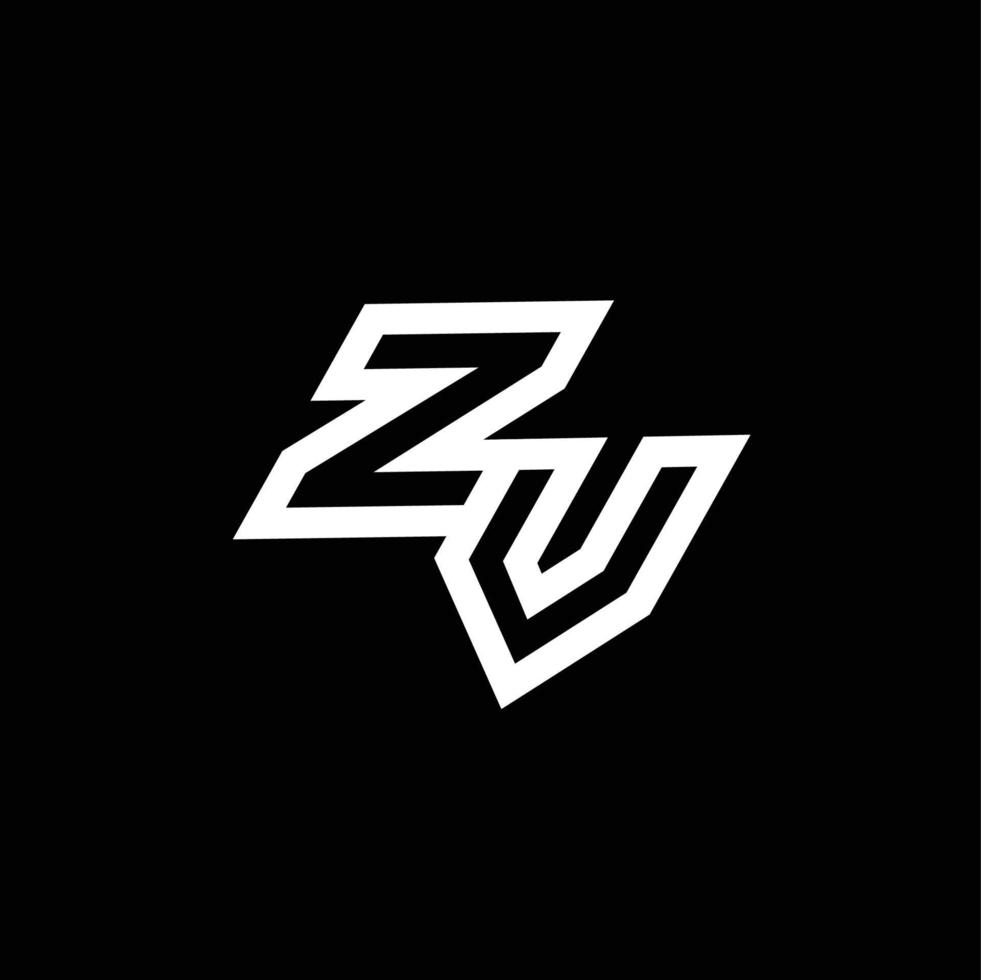 ZV logo monogram with up to down style negative space design template vector