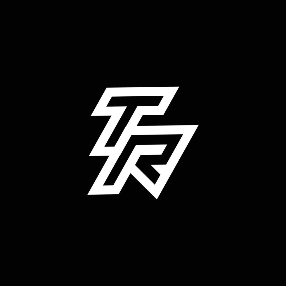 TR logo monogram with up to down style negative space design template vector
