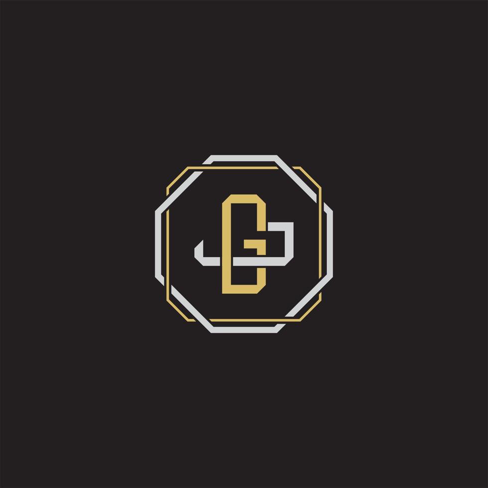 Initial letter overlapping interlock logo monogram line art style vector
